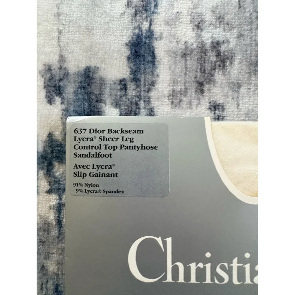 VTG NWT Christian Dior Ivory Backseam Sheer Tights Size 3/4